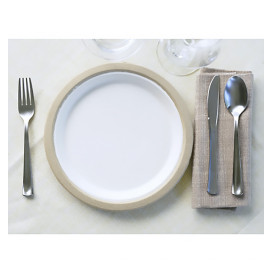 Prato de Bagaço Biodegradável Branco Ø22,5cm (120 Uds)