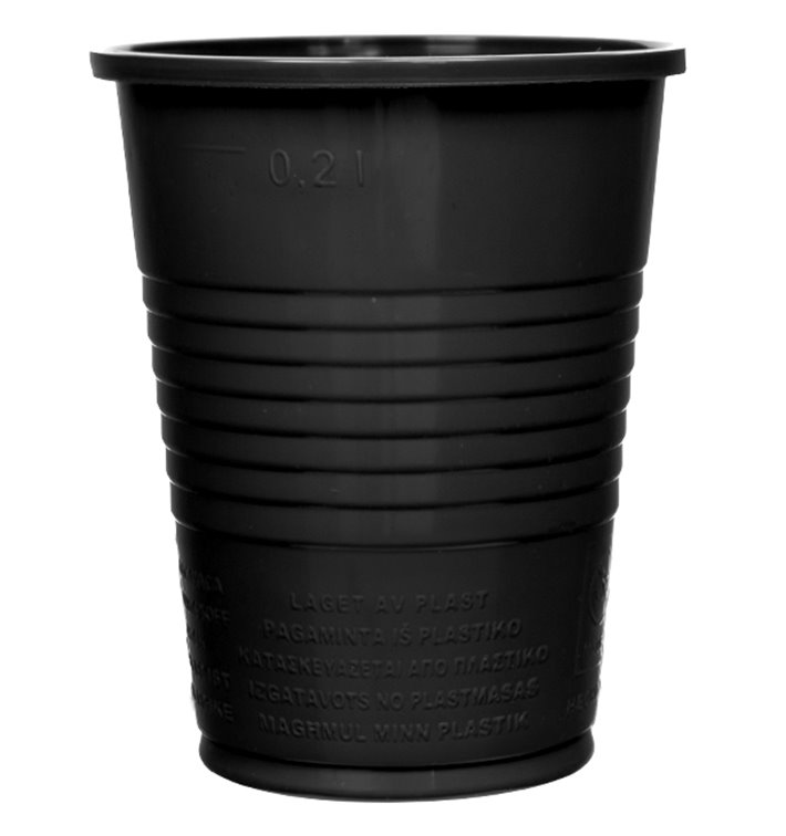 Copo de Plástico PS Preto 200 ml Ø7cm (50 Uds) Copo de Plástico PS Preto 200 ml Ø7cm (50 Uds)