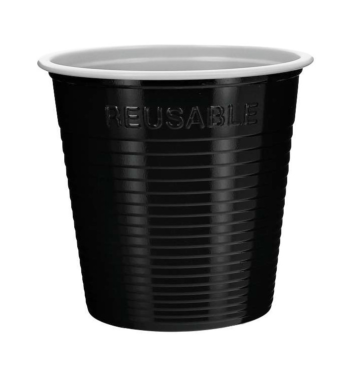 Copo Reutilizável PS Preto Bicolor 230ml (30 Uds) Copo Reutilizável PS Preto Bicolor 230ml (30 Uds)