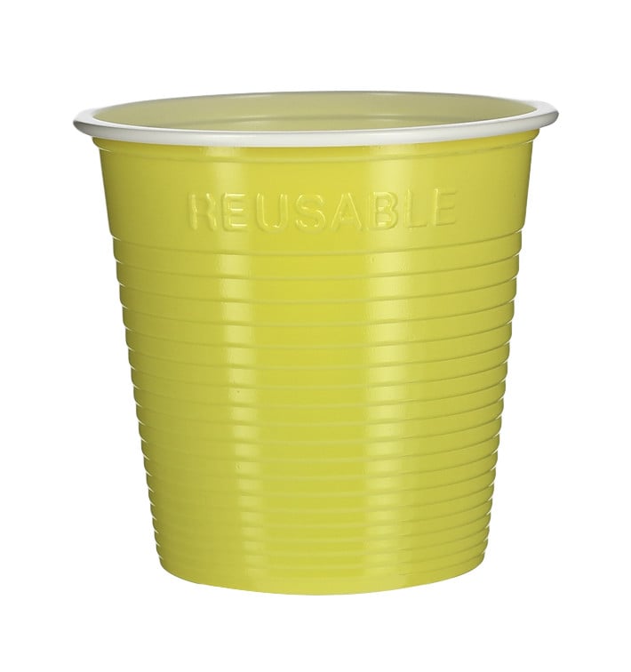 Copo Reutilizável PS Amarelo Bicolor 160ml (30 Uds) Copo Reutilizável PS Amarelo Bicolor 160ml (30 Uds)
