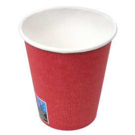 Copo de Cartão Plastic Free 9 Oz/250ml "Colors" Vermelho Ø8cm (20 Uds)