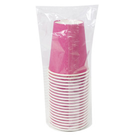 Copo de Cartão Plastic Free 9 Oz/250ml "Colors" Rosa Ø8cm (300 Uds)