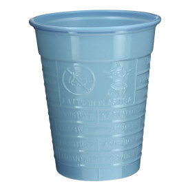 Copo de Plástico PS Azul Claro 200ml Ø7cm (50 Uds)
