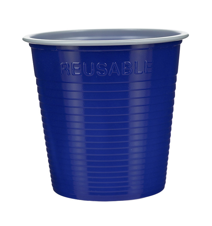 Copo Reutilizável Econômico PS Bicolor Azul 230ml (30 Uds) Copo Reutilizável Econômico PS Bicolor Azul 230ml (30 Uds)