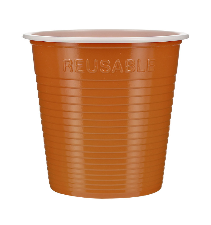 Copo Reutilizável Econômico PS Laranja Bicolor 160ml (30 Uds) Copo Reutilizável Econômico PS Laranja Bicolor 160ml (30 Uds)