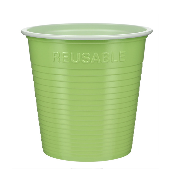 Copo Reutilizável Econômico PS Verde Lima Bicolor 160ml (30 Uds) Copo Reutilizável Econômico PS Verde Lima Bicolor 160ml (30 Uds)