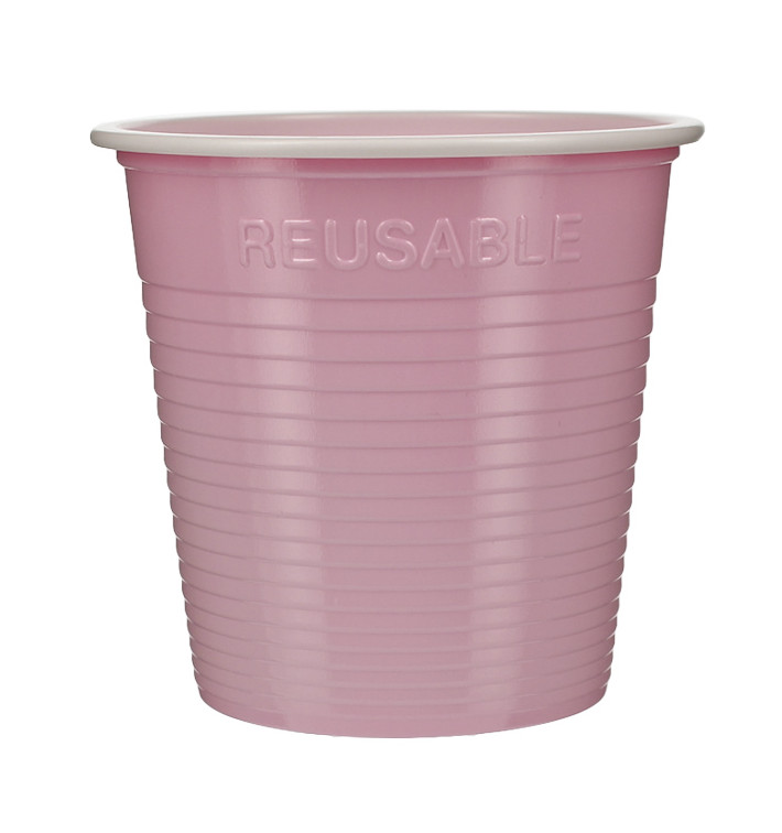 Copo Reutilizável Econômico PS Bicolor Rosa 230ml (30 Uds) Copo Reutilizável Econômico PS Bicolor Rosa 230ml (30 Uds)
