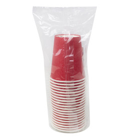 Copo de Cartão Plastic Free 9 Oz/250ml "Colors" Vermelho Ø8,0cm (20 Uds)