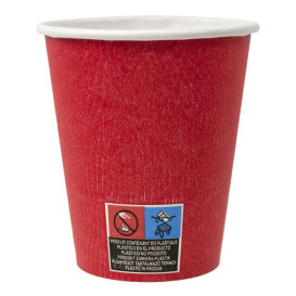 Copo de Cartão Plastic Free 9 Oz/250ml "Colors" Vermelho Ø8,0cm (20 Uds)