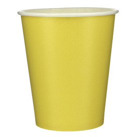 Copo de Cartão Plastic Free 9 Oz/250ml "Colors" Amarelo Ø8,0cm (20 Uds)