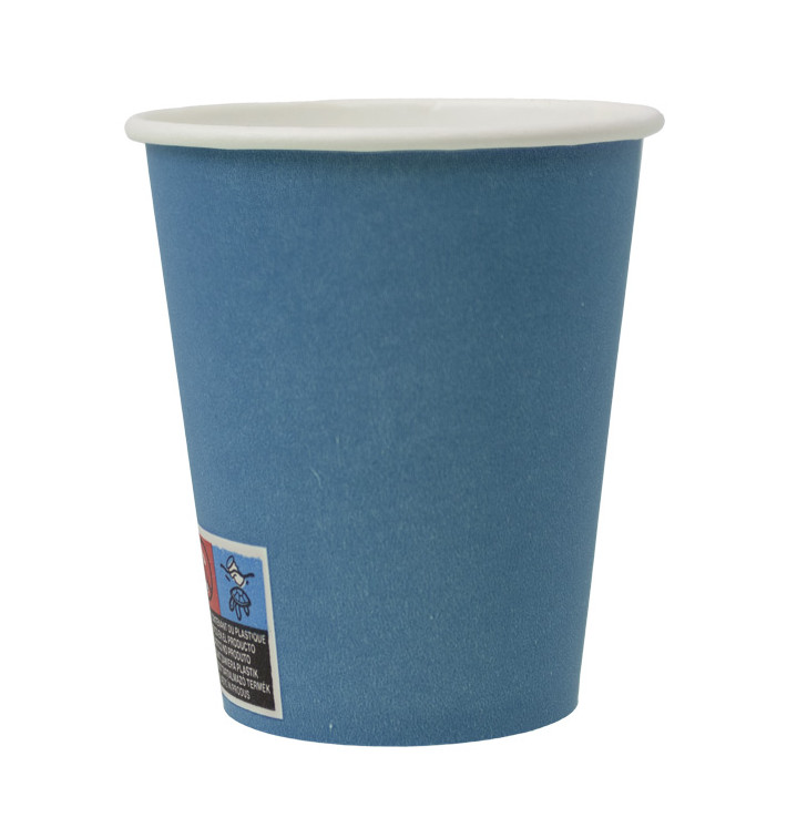 Copo de Cartão Plastic Free 9 Oz/250ml "Colors" Azul Ø8,0cm (300 Uds)