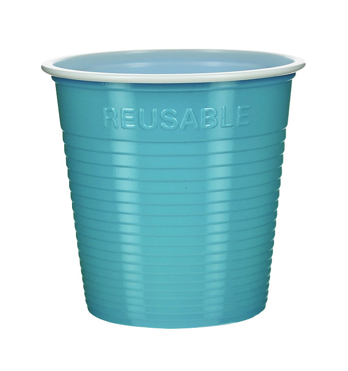 Copo Reutilizável Econômico PS Turquesa Bicolor 160ml (30 Uds) Copo Reutilizável Econômico PS Turquesa Bicolor 160ml (30 Uds)