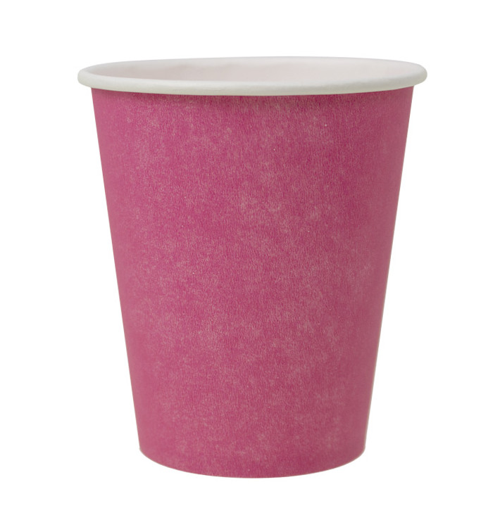 Copo de Cartão Plastic Free 9 Oz/250ml "Colors" Rosa Ø8,0cm (20 Uds)