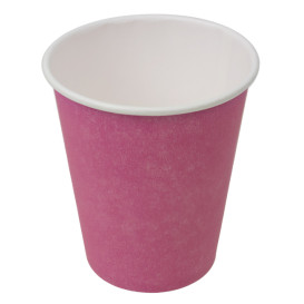 Copo de Cartão Plastic Free 9 Oz/250ml "Colors" Rosa Ø8,0cm (20 Uds)