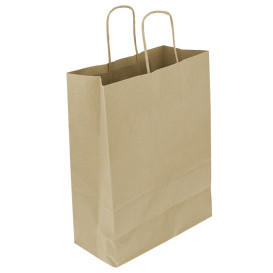 Saco Papel Kraft Marrom Asas 100g/m² 25+11x31cm (200 Uds)