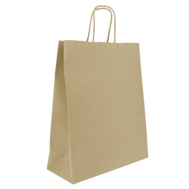 Saco Papel Kraft Marrom Asas 100g/m² 25+11x31cm (25 Uds)