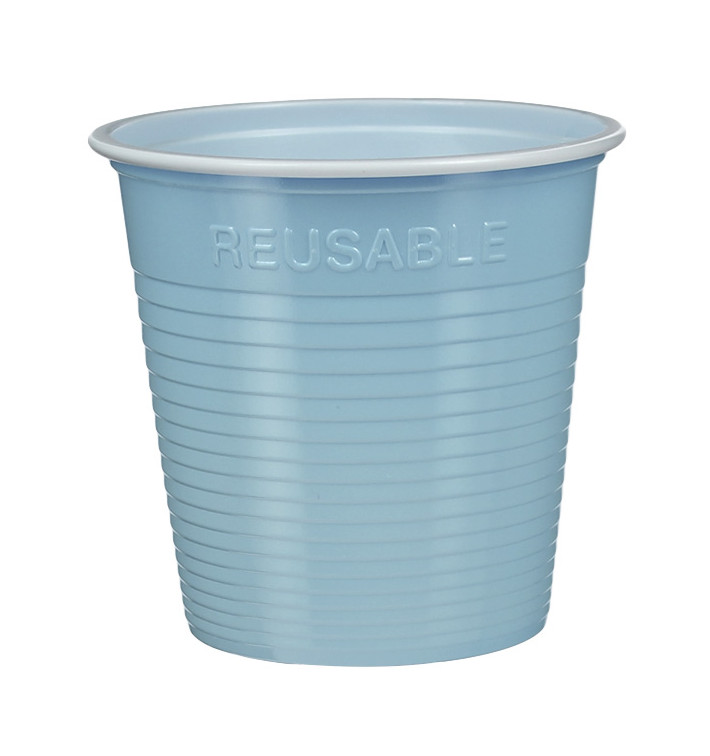 Copo Reutilizável Econômico PS Bicolor Azul Claro 230ml (420 Unidades) Copo Reutilizável Econômico PS Bicolor Azul Claro 230ml (420 Unidades)