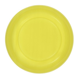 Prato Plano Reutilizável Económico PS Amarelo Ø22cm (200 Uds)