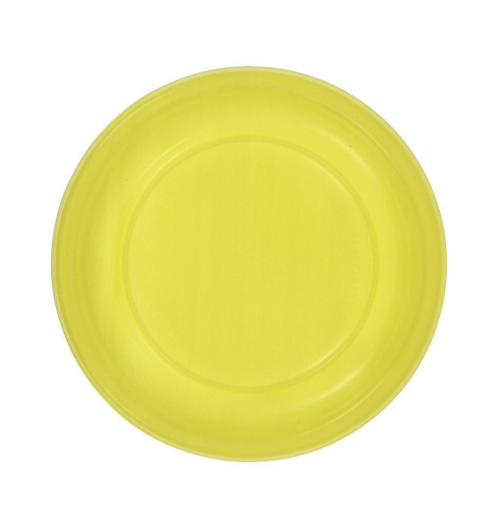 Prato Plano Reutilizável Económico PS Amarelo Ø17cm (300 Uds) Prato Plano Reutilizável Económico PS Amarelo Ø17cm (300 Uds)