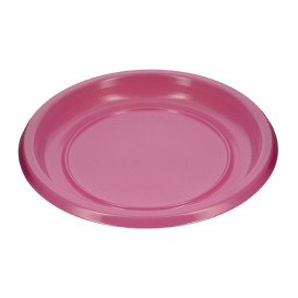 Prato Plano Reutilizável Económico PS Fucsia Ø17cm (25 Uds)