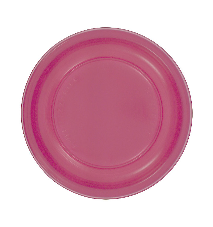 Prato Plano Reutilizável Económico PS Fucsia Ø22cm (25 Uds) Prato Plano Reutilizável Económico PS Fucsia Ø22cm (25 Uds)