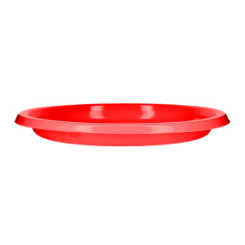 Prato Plano Reutilizável Económico PS Vermelho Ø17cm (25 Uds)