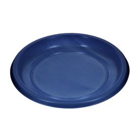 Prato Plano Reutilizável Económico PS Azul escuro Ø17cm (25 Uds)