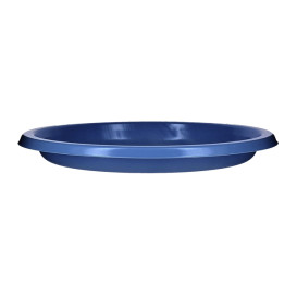 Prato Plano Reutilizável Económico PS Azul escuro Ø17cm (25 Uds)