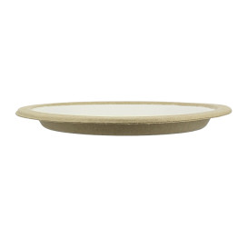 Prato de Bagaço Biodegradável Branco Ø17,5cm (120 Uds)