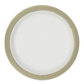 Prato de Bagaço Biodegradável Branco Ø22,5cm (120 Uds)
