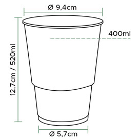 Copo de Plástico PP Transparente 520ml Ø8,3cm (800 Uds)