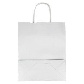 Saco Papel Kraft Branco Asas 100g/m² 25+11x31cm (200 Uds)