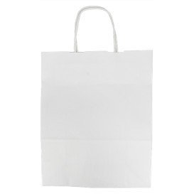 Saco Papel Kraft Branco Asas 100g/m² 25+11x31cm (200 Uds)