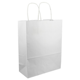 Saco Papel Kraft Branco Asas 100g/m² 25+11x31cm (200 Uds)