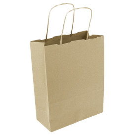 Saco Papel Kraft Marrom Asas 100g/m² 18x8x24cm (450 Uds)