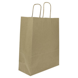Saco Papel Kraft Marrom Asas 100g/m² 25+11x31cm (200 Uds)