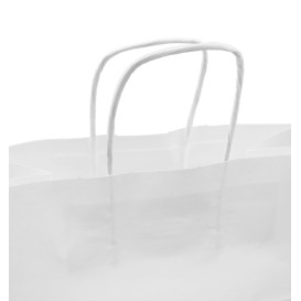 Saco Papel Kraft Branco Asas 100g/m² 27+14x26cm (25 Uds)