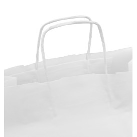 Saco Papel Kraft Branco Asas 100g/m² 35+15x30cm (25 Uds)