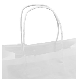 Bolsa Papel Kraft Branco con Asas 80g/m² 30+18x29cm (200 Uds)