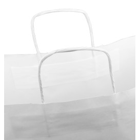 Saco Papel Kraft Branco Asas 100g/m² 44x15x46cm (25 Uds)