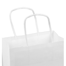 Saco Papel Kraft Branco Asas 100g/m² 18+8x24cm (25 Uds)