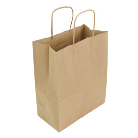 Saco Papel Kraft Marrom Asas 100g/m² 22+11x27cm (25 Uds)