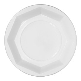 Prato Profundo Reutilizável Económico PS Branco Ø22cm (25 Uds)