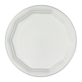 Prato Reutilizável PP "Deka" Raso Branco 220mm (33 Uds)