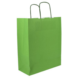 Saco Papel Verde com Asas 100g/m² 25+11x31cm (25 Uds)