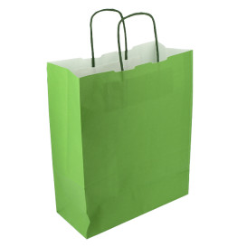 Saco Papel Verde com Asas 100g/m² 25+11x31cm (25 Uds)