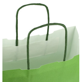 Saco Papel Verde com Asas 100g/m² 25+11x31cm (25 Uds)