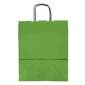 Saco Papel Verde com Asas 100g/m² 25+11x31cm (25 Uds)