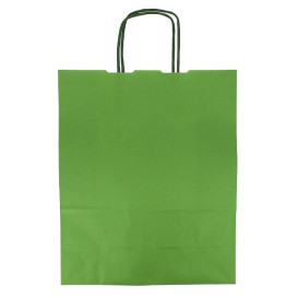 Saco Papel Verde com Asas 100g/m² 25+11x31cm (25 Uds)