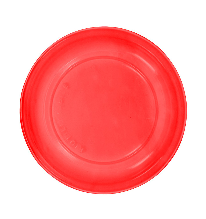 Prato Plano Reutilizável Económico PS Vermelho Ø22cm (25 Uds) Prato Plano Reutilizável Económico PS Vermelho Ø22cm (25 Uds)